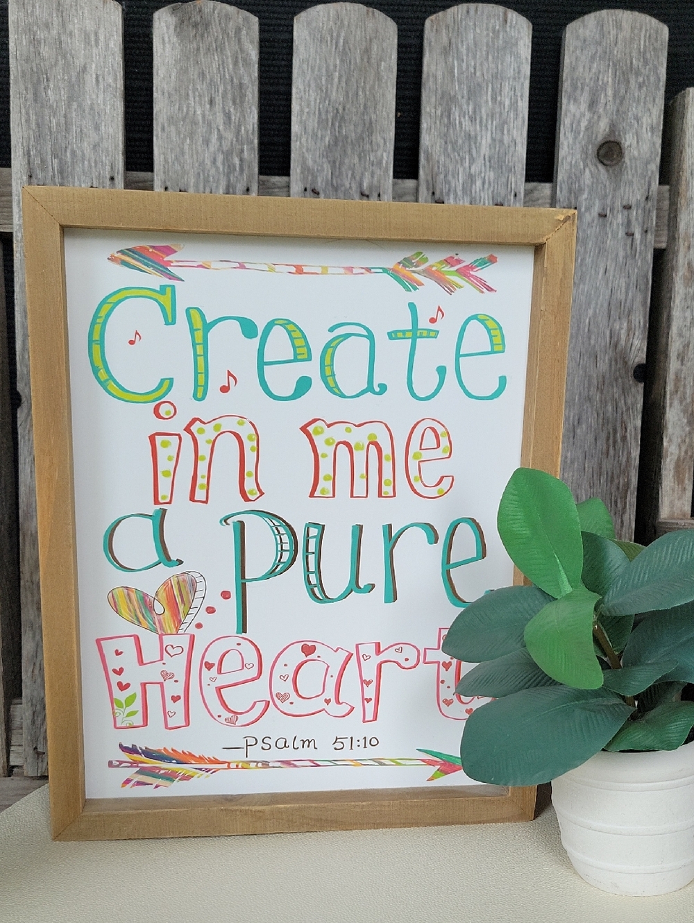 Hobby Lobby Multicolor "Create in Me a Pure Heart" Wall Art